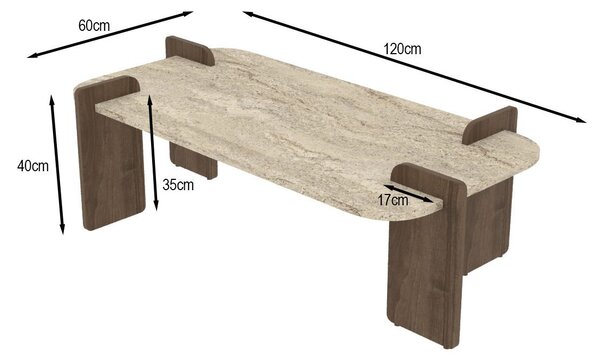 Măsuță de cafea Leap (travertin + nuc). 1144311