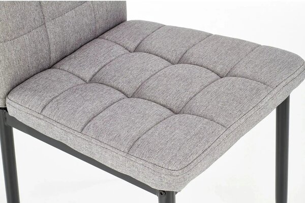 Scaun tapitat K292, gri/negru, stofa clasica/metal, 42X47X98 CM