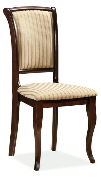 Scaun vintage bucatarie MN-SC, bej lucios/nuc inchis, stofa/lemn, 45x4