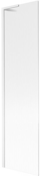 Mexen Next L, paravan de baie cu 1 aripă 50 x 150 cm, sticlă de 6 mm cu model nervuri, profil alb, 895-050-000-03-09-20