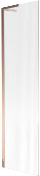 Mexen Next L, paravan de baie cu 1 aripă 50 x 150 cm, sticlă de 6 mm cu model nervurat, profil auriu roz, 895-050-000-03-09-60