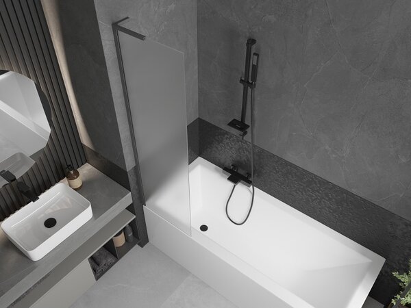Mexen Next L, paravan de baie cu 1 aripă 50 x 150 cm, sticlă mată de 6 mm, profil grafit, 895-050-000-03-30-95