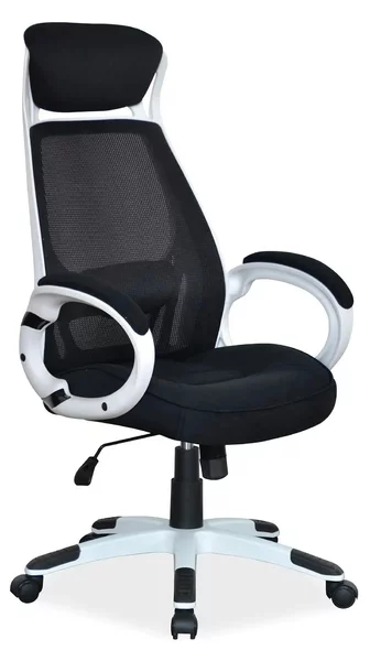 Scaun de birou Q-409, negru, stofa/plasa, 67x52x117/127 cm