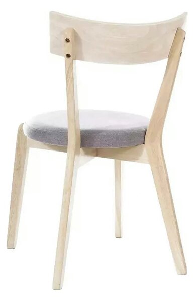 Scaun living Nelson, gri/stejar, stofa/lemn, 44X40X78 cm