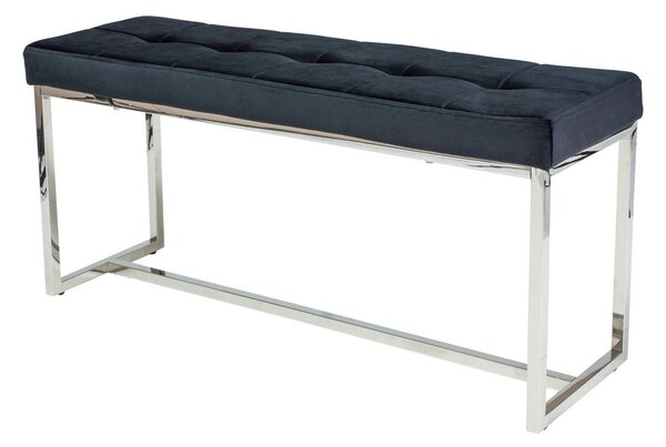 Bancheta FESTINA, stofa catifelata negru, 99x30x45 cm