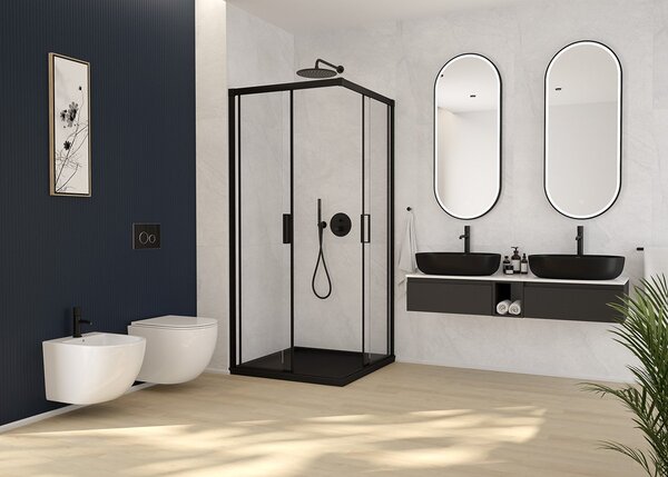 Oltens Hamnes baterie lavoar stativ negru mat 32402300
