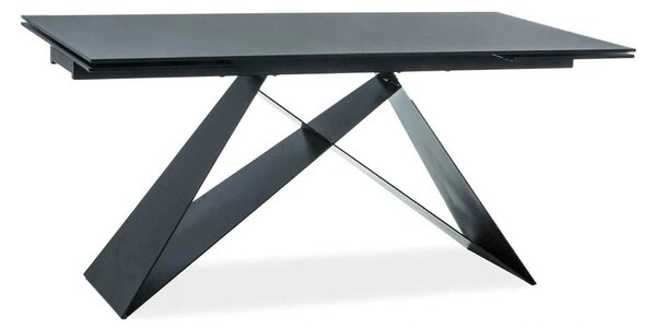 Masa extensibila WESTIN I, negru, sticla securizata/metal, 160/240x90x