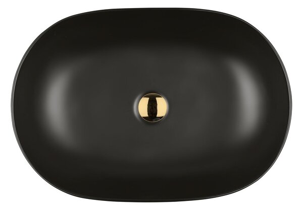 Oltens Hamnes lavoar 60.5x41.5 cm ovale de blat negru mat 40320300