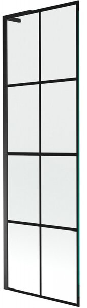 Mexen Next L, paravan de baie cu 1 aripă 60 x 150 cm, model sticlă transparentă-negru de 6 mm, profil negru, 895-060-000-03-77-70