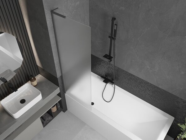 Mexen Next L, paravan de baie cu 1 aripă 60 x 150 cm, sticlă mată de 6 mm, profil grafit, 895-060-000-03-30-95