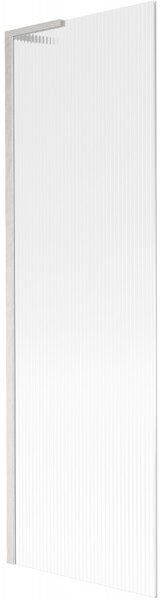 Mexen Next L, paravan de baie cu 1 aripă 60 x 150 cm, sticlă de 6 mm cu model nervurat, sticlă transparentă de 6 mm, profil din oțel periat, 895-060-000-03-09-97