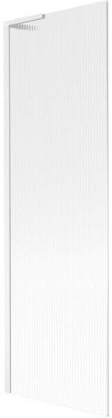 Mexen Next L, paravan de baie cu 1 aripă 60 x 150 cm, sticlă 6 mm cu model nervuri, profil alb, 895-060-000-03-09-20