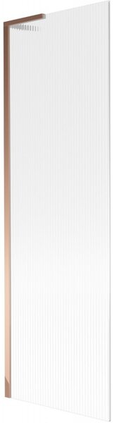 Mexen Next L, paravan de baie cu 1 aripă 60 x 150 cm, sticlă de 6 mm cu model nervurat, profil auriu roz, 895-060-000-03-09-60