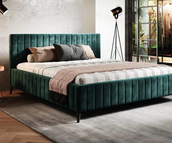Pat MAGGIE SR 140x200, personalizabil, cu suport saltea si sistem de r