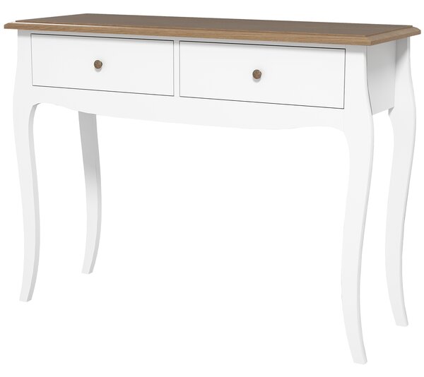 HOMCOM Masă Consolă Modernă cu 2 Sertare, Consolă de Intrare din MDF și PAL, 100x35x76,5 cm, Alb | Aosom Romania