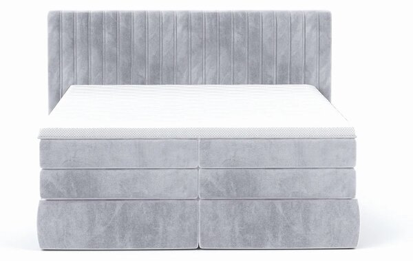 Pat boxspring MINOLA 140x200, personalizabil, cu saltele, topper si 2