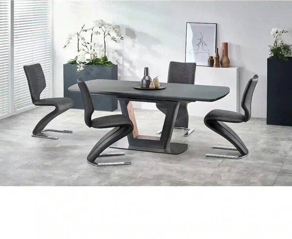 Masa extensibila BILOTTI, gri antracit/nuc, 160/200x90x76 cm