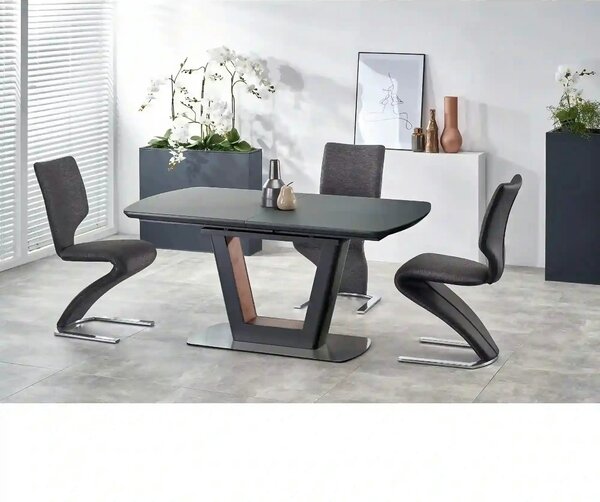 Masa extensibila BILOTTI, gri antracit/nuc, 160/200x90x76 cm