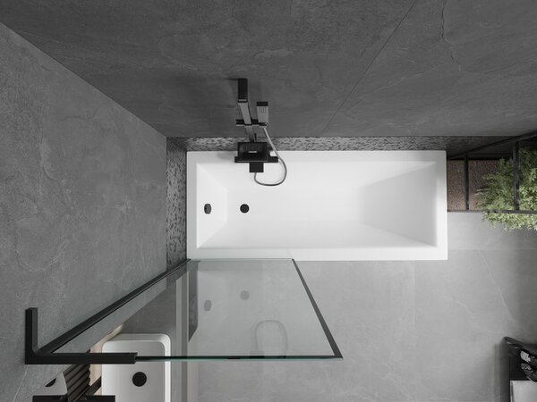 Mexen Next L, paravan de baie cu 1 aripă 70 x 150 cm, model sticlă transparentă-negru de 6 mm, profil negru, 895-070-000-03-70-70