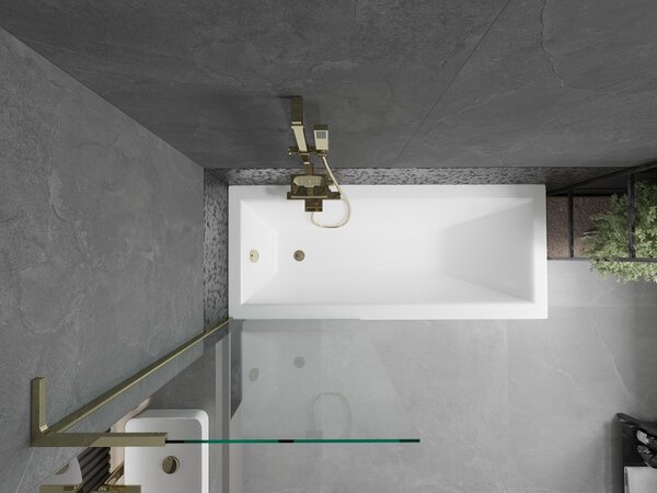 Mexen Next L, paravan de baie cu 1 aripă 70 x 150 cm, sticlă transparentă de 6 mm, profil auriu lucios, 895-070-000-03-00-50