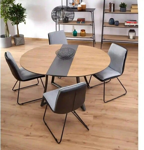 Masa extensibila MORETTI, stejar/negru, 118/148x118x76 cm