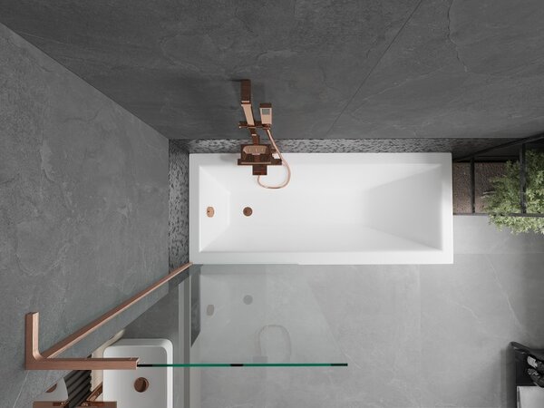 Mexen Next L, paravan de baie cu 1 aripă 70 x 150 cm, sticlă transparentă de 6 mm, profil de cupru, 895-070-000-03-00-65