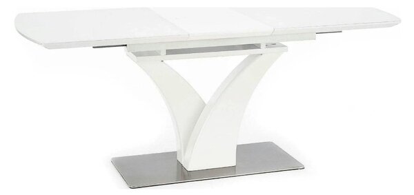 Masa extensibila 80 cm PALERMO, alb, sticla/otel