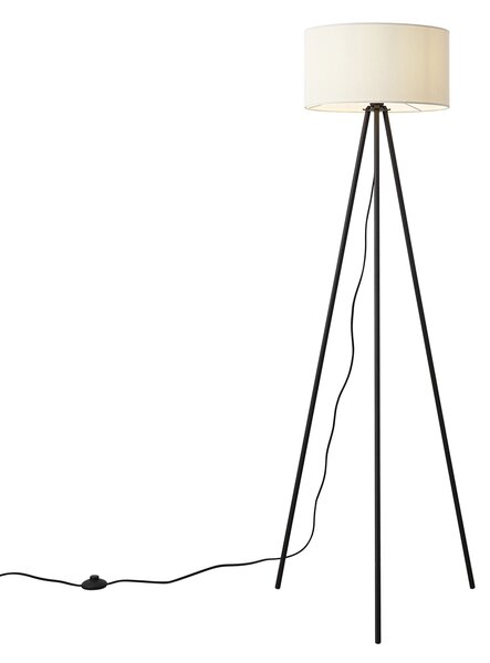 Lampă de podea modernă cu trepied alb cu abajur de catifea - Luz