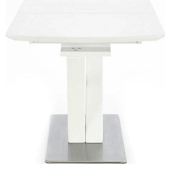 Masa extensibila 80 cm PALERMO, alb, sticla/otel