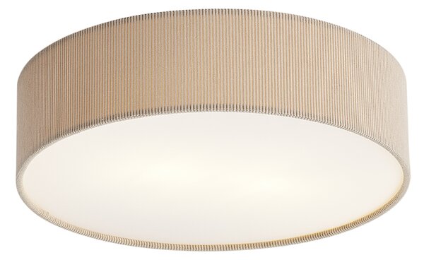 Plafonieră modernă gri-maroniu cu abajur de catifea 38cm 2 lumini - Luz