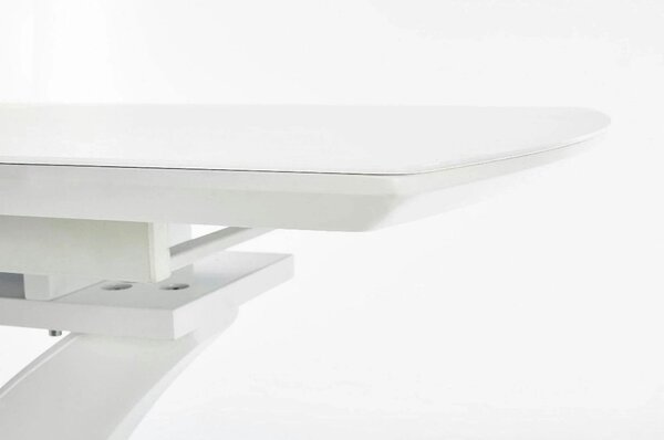 Masa extensibila 80 cm PALERMO, alb, sticla/otel