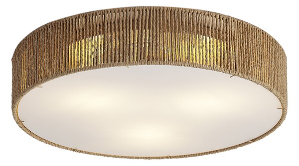 Plafonieră Japandi naturală cu abajur 46cm 3 lumini - Luz