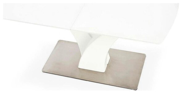 Masa extensibila 80 cm PALERMO, alb, sticla/otel