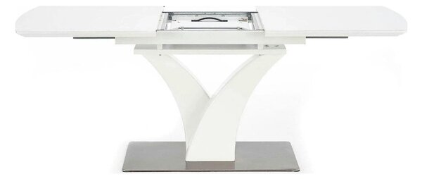 Masa extensibila 80 cm PALERMO, alb, sticla/otel