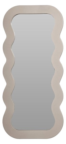 Oglindă decorativă cu ramă ondulată – 37x80 cm, sticlă + cadru MDF, gri