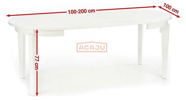 Masa extensibila SORBUS, alb, 100/200x100x77 cm