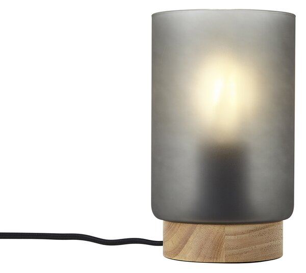 Lampă de masă modernă din lemn cu sticlă gri mat - Umbra