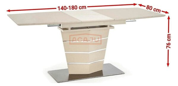 Masa extensibila SORENTO, bej, 140/180x80x76 cm