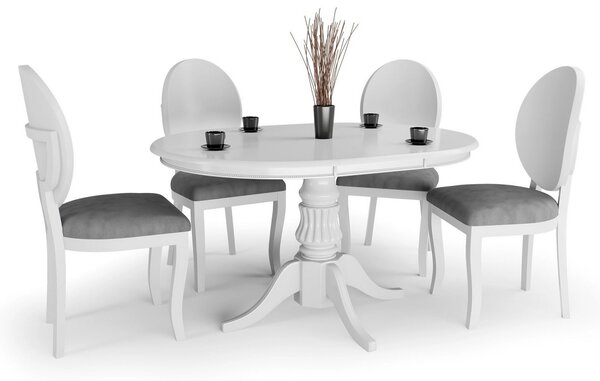 Masa extensibila alb WILLIAM, 90/124x90x75 cm