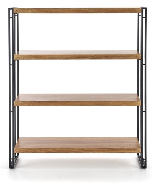 Etajera BOLIVAR, stejar auriu/negru, 100x30x120 cm