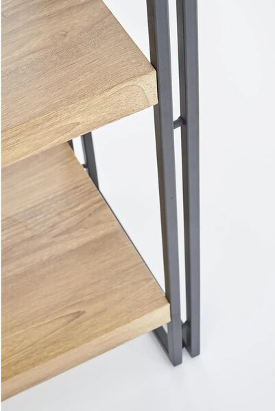 Etajera BOLIVAR, stejar auriu/negru, 100x30x120 cm