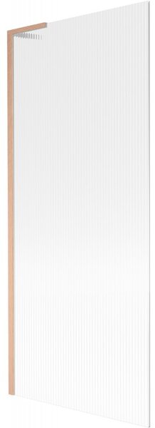 Mexen Next L, paravan de baie cu 1 aripă 80 x 150 cm, sticlă de 6 mm cu model nervuri, profil de cupru, 895-080-000-03-09-65