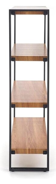 Etajera BOLIVAR, stejar auriu/negru, 100x30x120 cm