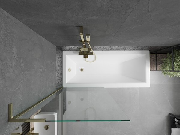Mexen Next L, paravan de baie cu 1 aripă 80 x 150 cm, sticlă transparentă de 6 mm, profil auriu lucios, 895-080-000-03-00-50