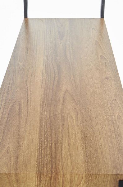 Etajera BOLIVAR REG2, stejar auriu/negru, 100x30x155 cm