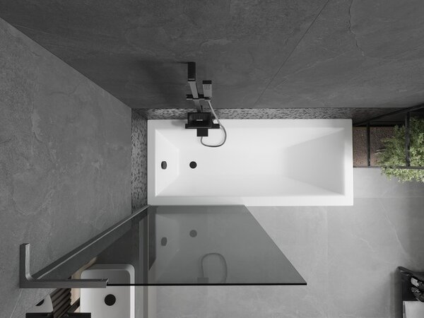 Mexen Next L, paravan de baie cu 1 aripă 80 x 150 cm, sticlă gri 6 mm, profil grafit, 895-080-000-03-40-66