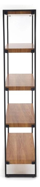 Etajera BOLIVAR REG2, stejar auriu/negru, 100x30x155 cm