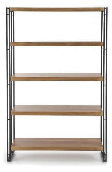 Etajera BOLIVAR REG2, stejar auriu/negru, 100x30x155 cm
