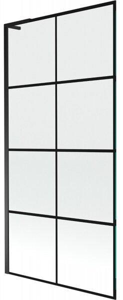 Mexen Next L, paravan de baie cu 1 aripă 90 x 150 cm, model sticlă transparentă-negru de 6 mm, profil negru, 895-090-000-03-77-70