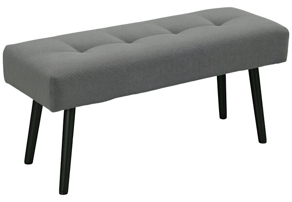 HOMCOM Bancă Tapițată din Catifea cu Șezut Căptușit și Picioare din Oțel, 100x36x45 cm, Gri | Aosom Romania